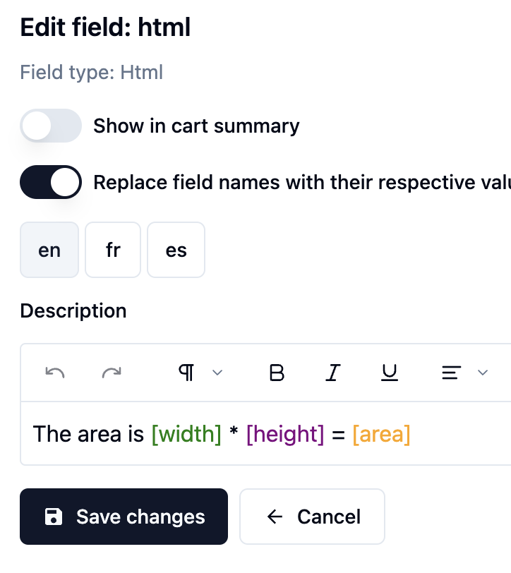 HTML config