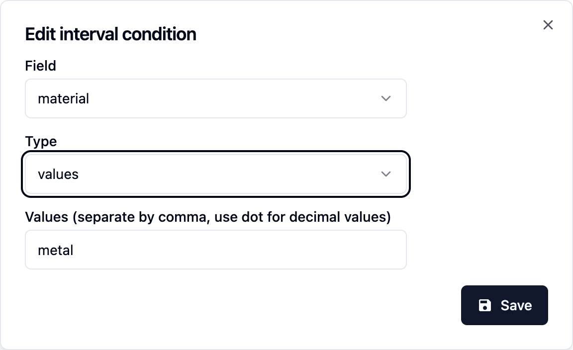 Interval values