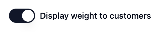 Show weight