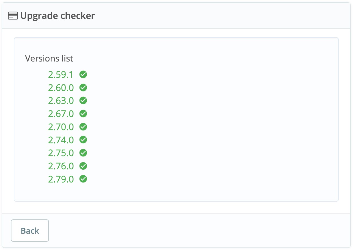 Version list